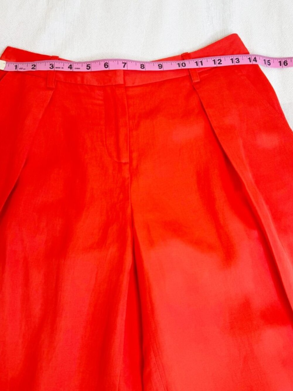TWP Sullivan With Tux Coated Viscose Linen Wide Leg Pants Red Bone Size 0 - Picture 5 of 16